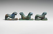Pair of bronze statuettes of a lion and a double-headed lion, Bronze, Etruscan