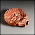 Terracotta oil lamp, Terracotta, Roman
