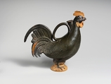Terracotta askos (flask) in the form of a rooster, Terracotta, Etruscan