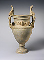 Terracotta volute-krater (bowl for mixing wine and water), Attributed to the Bolsena Group, Terracotta, Etruscan