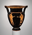 Terracotta column-krater (bowl for mixing wine and water), Attributed to the Praxias Group, Terracotta, Etruscan