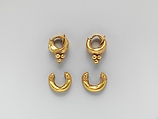 Gold boat-shaped earrings, Gold, Etruscan
