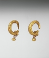 Gold earrings, Gold, Etruscan