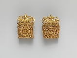 Pair of gold "a bauletto" earrings, Gold, Etruscan