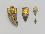 Tooth pendant set in gold, Gold, tooth, Etruscan