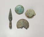 Miniature bronze spearhead, Bronze, Etruscan, Vulci