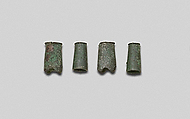 Fragments of a cart or chariot, sockets, Bronze, Etruscan