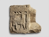 Nenfro tomb-slab fragment, Nenfro, Etruscan, probably Tarquinian