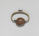 Silver gilt and amber pendant, Amber, silver, Etruscan