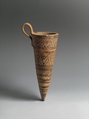 Terracotta conical rhyton (vase for liquid offerings), Terracotta, Minoan