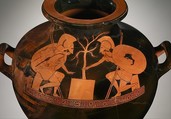 Terracotta hydria: kalpis (water jar), Attributed to the Berlin Painter, Terracotta, Greek, Attic