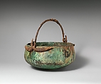 Bronze cauldron with swinging handle, Bronze, Etruscan