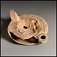 Terracotta oil lamp, Terracotta, mold-made, Roman, Cypriot