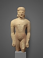 Limestone male figure, Limestone, Cypriot