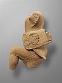 Limestone figure of kneeling Herakles, Limestone, Cypriot