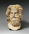 Marble head of Zeus Ammon, Marble, Roman