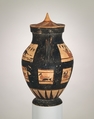 Terracotta amphora with lid, Terracotta, Etruscan