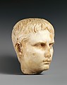 Stone head of a Julio-Claudian youth, possibly of Gaius Caesar, gypsum alabaster, Roman
