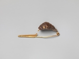 Gold and amber fibula (safety pin), Gold, amber, Italic