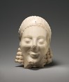 Marble head of a kouros (youth), Marble, Island, Greek, Attic