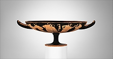 Terracotta kylix (drinking cup), Signed by Hieron as potter, Terracotta, Greek, Attic