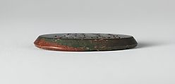 Jasper intaglio: Lion-headed god, Jasper, red and green, Roman