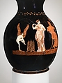 Terracotta oinochoe (jug), Terracotta, Greek, Attic