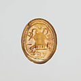Agate intaglio: Uterine symbol, Agate, Roman