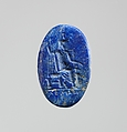 Lapis lazuli intaglio: Serapis enthroned, Lapis lazuli, Roman
