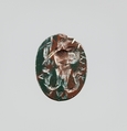 Jasper intaglio: Cock-headed anguipes, Jasper, Roman