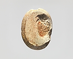 Carnelian intaglio: Lion-headed serpent, Carnelian, burnt ?, Roman