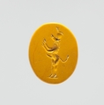 Jasper intaglio: Cynocephalus, Jasper, yellow, Roman