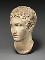 Marble head of a horned youth wearing a diadem, Marble, Greek