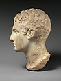 Marble head of a horned youth wearing a diadem, Marble, Greek