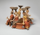 Terracotta group of women seated around a well head, Terracotta, Greek, Tarentine