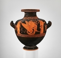 Terracotta hydria: kalpis (water jar), Attributed to the Niobid Painter, Terracotta, Greek, Attic