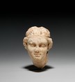 Marble head of a female satyr, Marble, Greek
