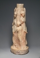 Marble hekataion (statuette of triple-bodied Hekate) and the three Graces, Marble, Roman