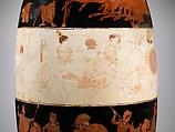 Terracotta lekythos (oil flask), Attributed to the Eretria Painter, Terracotta, Greek, Attic
