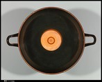Terracotta kylix: band-cup (drinking cup), Attributed to the Oakeshott Painter, Terracotta, Greek, Attic