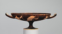 Terracotta kylix (drinking cup), Attributed to the Antiphon Painter, Terracotta, Greek, Attic