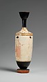 Terracotta lekythos (oil flask), Attributed to the Achilles Painter, Terracotta, Greek, Attic