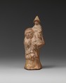 Terracotta statuette of an old nurse and a child, Terracotta, Greek, Boeotian or Attic