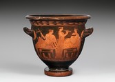Terracotta bell-krater (bowl for mixing wine and water), Attributed to the Painter of the Louvre Centauromachy, Terracotta, Greek, Attic