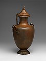 Bronze hydria (water jar) with lid, Bronze, Greek
