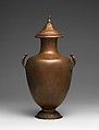 Bronze hydria (water jar) with lid, Bronze, Greek