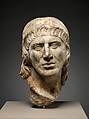 Marble head of a man, Marble, Roman