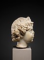 Marble head of a boy wearing a wreath, Marble, Roman