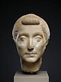 Marble head of an elderly woman, Marble, Roman
