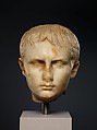 Stone head of a Julio-Claudian youth, possibly of Gaius Caesar, gypsum alabaster, Roman